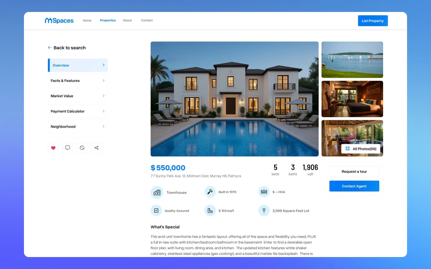 Homespaces screen 2