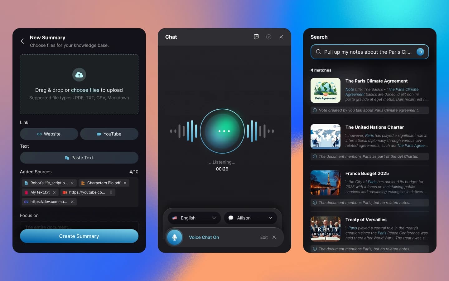 Summaraizer screen 3